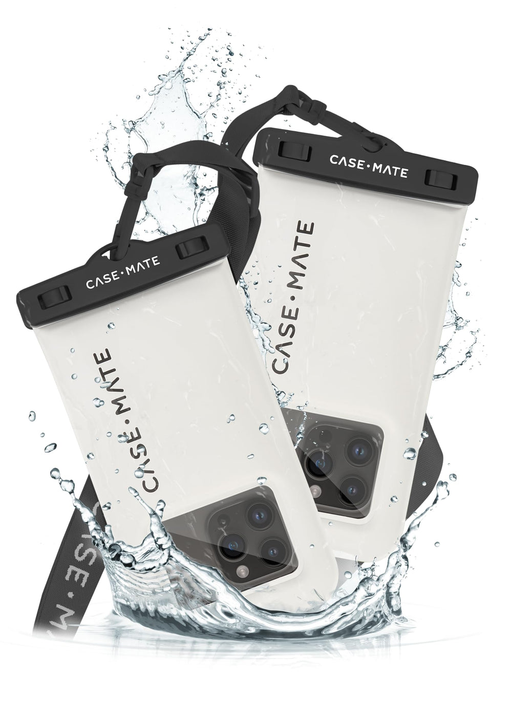 Case‑Mate funda frontal Sand Dollar mostrando cierre y ventana táctil, protección segura