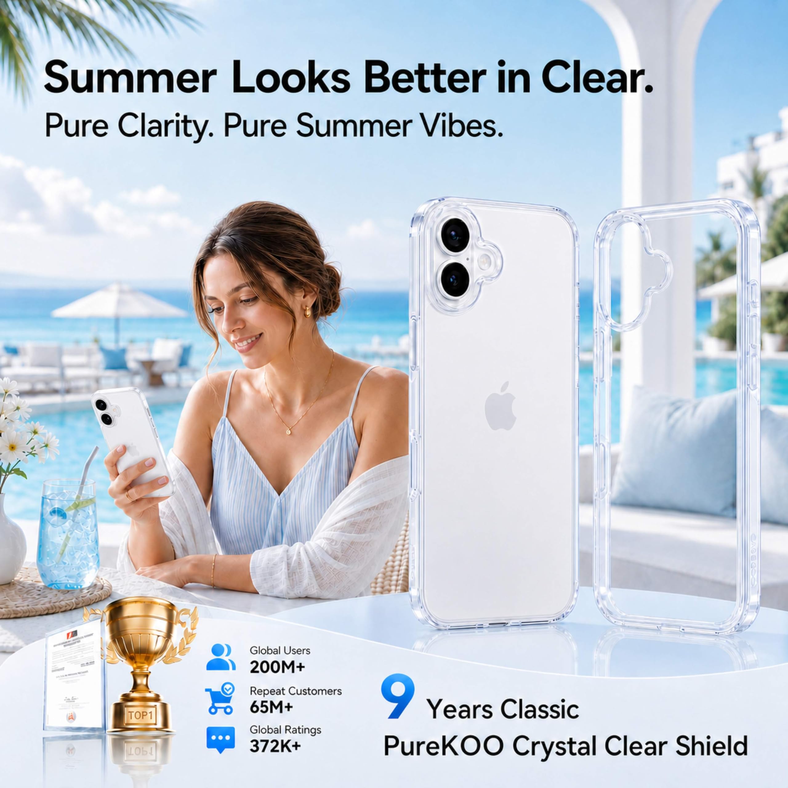 CASEKOO soporte desmontable colocado en la funda para ver contenido manos libres