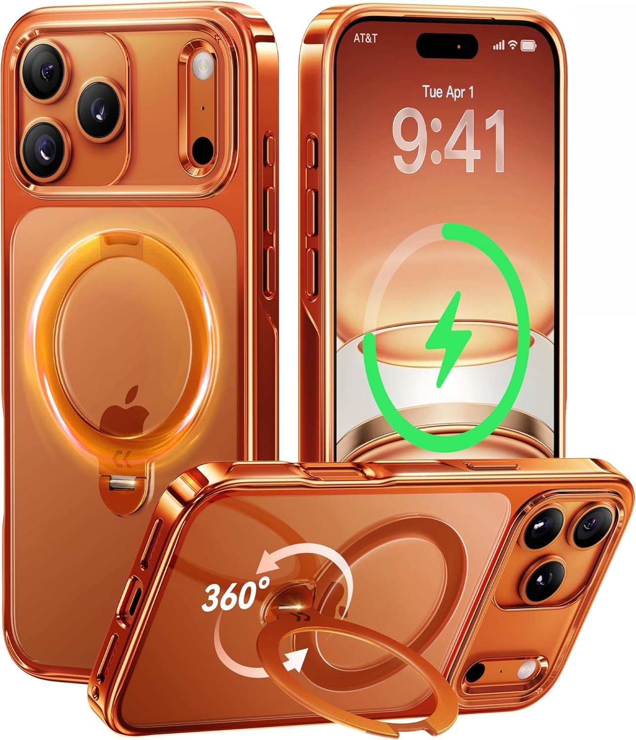 CASEKOO funda frontal naranja brillante que muestra estilo y protección