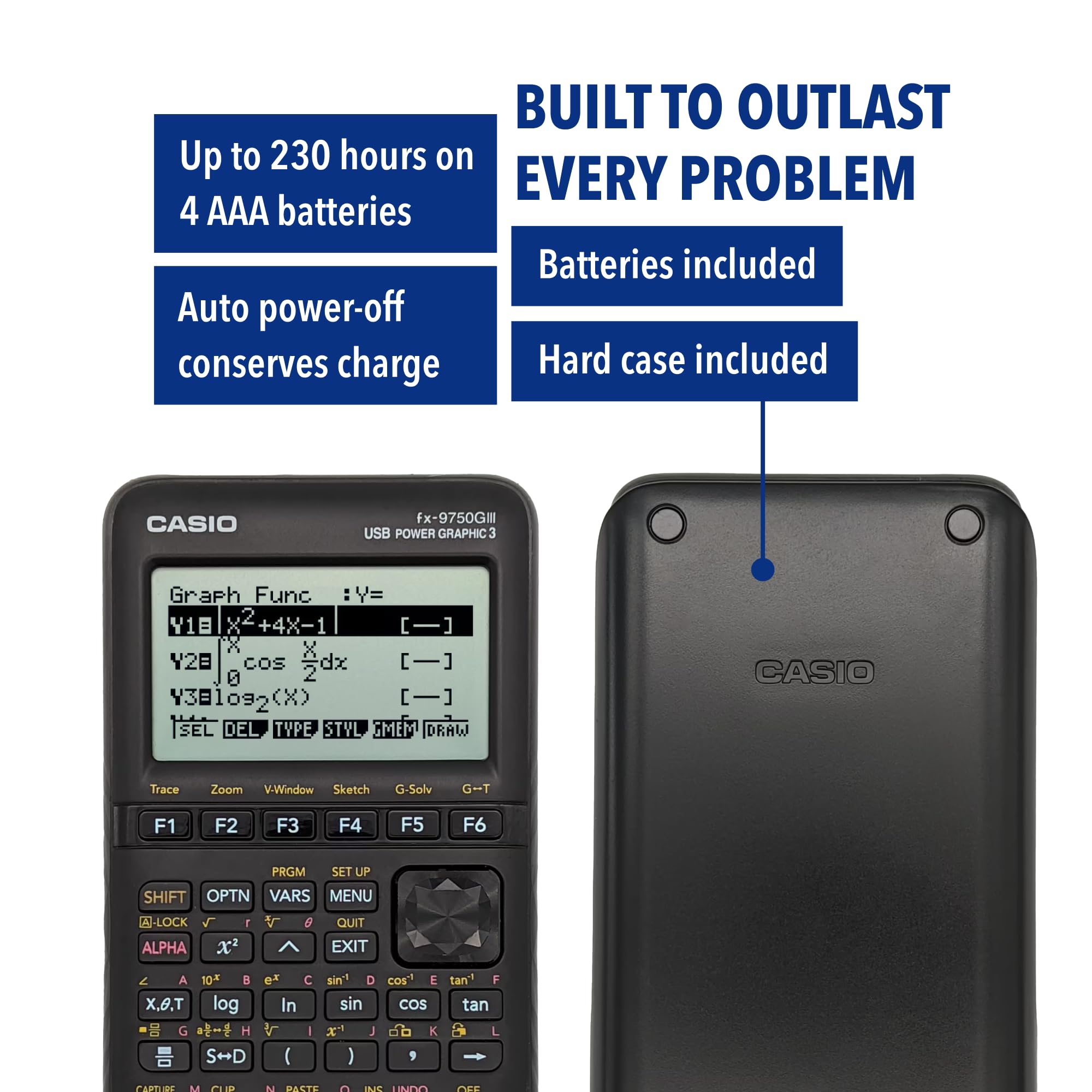 Casio fx-9750GIII pantalla mostrando código Python y ejecución