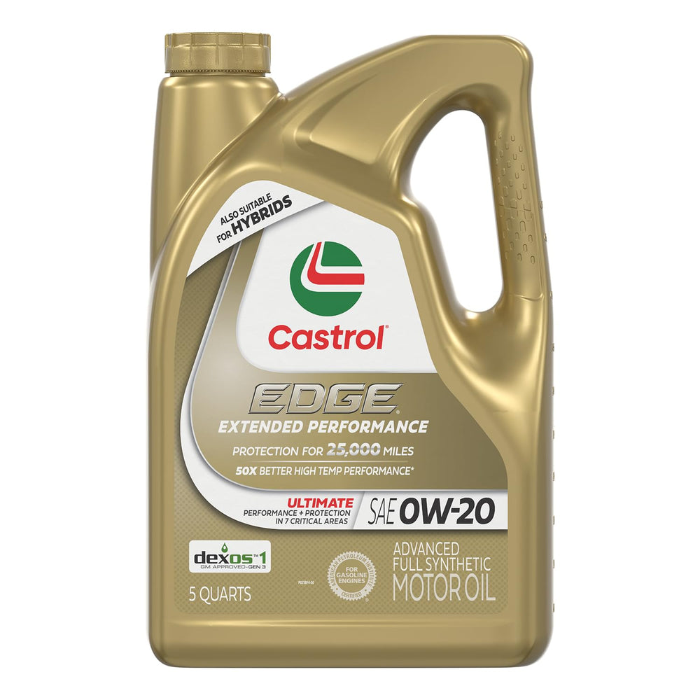 Castrol EDGE envase frontal mostrando 0W-20 y beneficios de protección