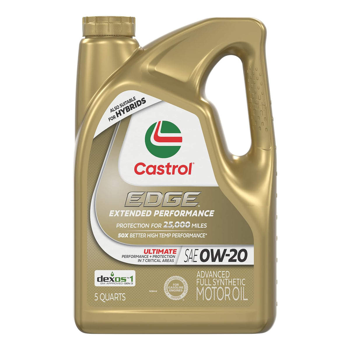 Castrol EDGE envase frontal mostrando 0W-20 y beneficios de protección