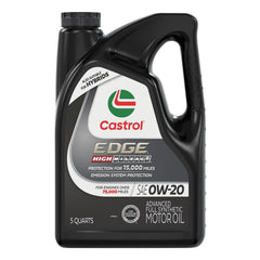 Castrol EDGE frontal mostrando la botella y volumen 5 quart, protección duradera
