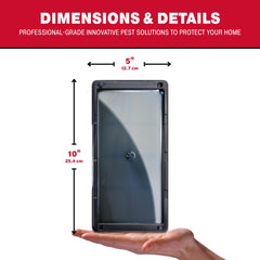 Catchmaster trap held in hand showing large tray size for confidence
