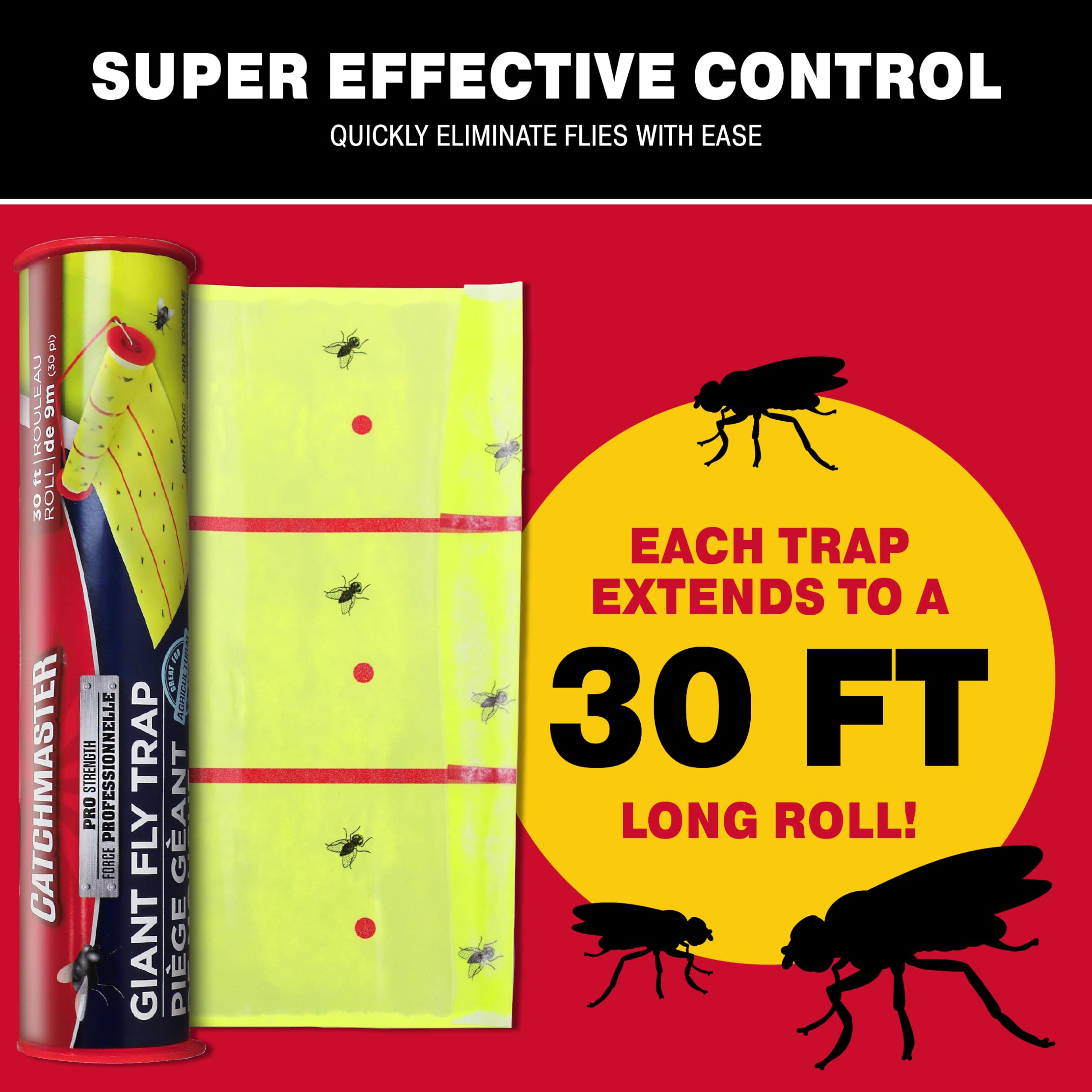 Catchmaster primer plano de la superficie adhesiva que muestra textura y capacidad de captura