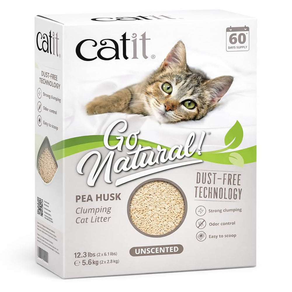 Catit envase frontal Pea Husk mostrando diseño y peso