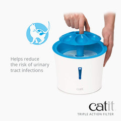 Catit close-up of filter texture showing mesh, carbon, and resin for effective filtration