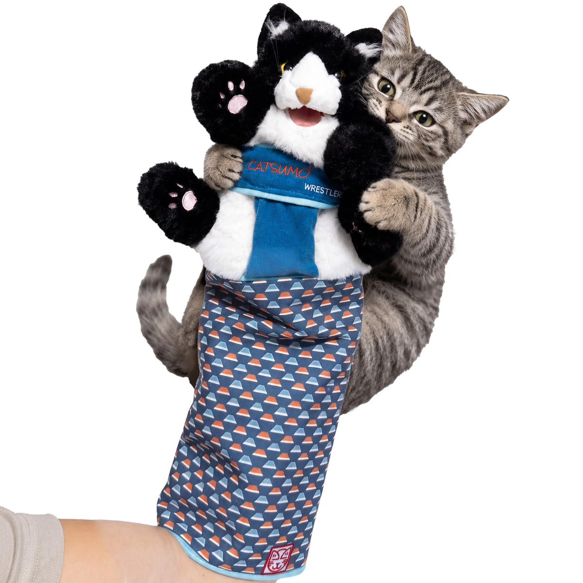 CATSUMO guante marioneta frontal, protege mano y entretiene gato