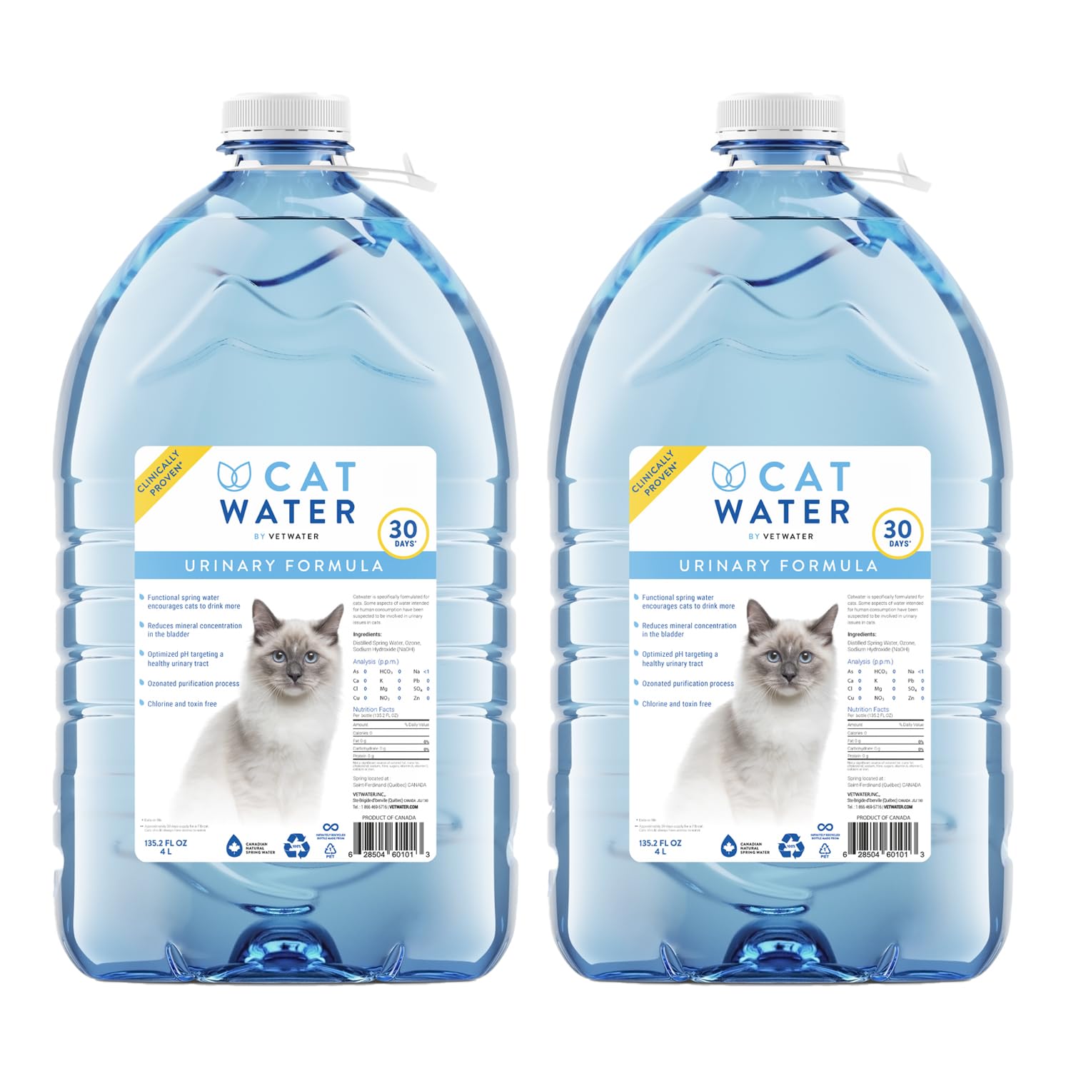 CATWATER by VETWATER vista frontal del envase, opción limpia para hidratación felina