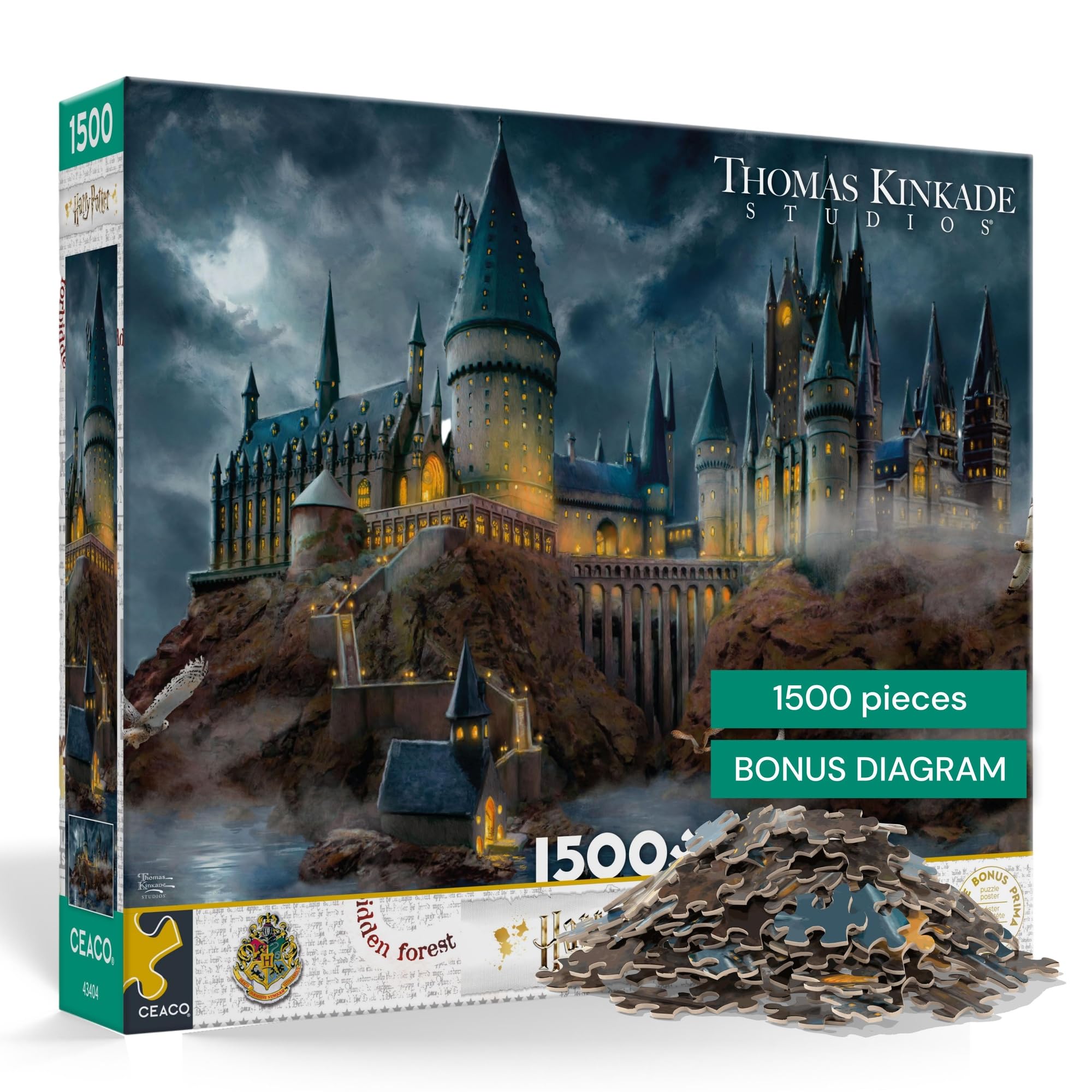 CEACO frontal del rompecabezas Hogwarts Castle mostrando la imagen completa y atractivo visual