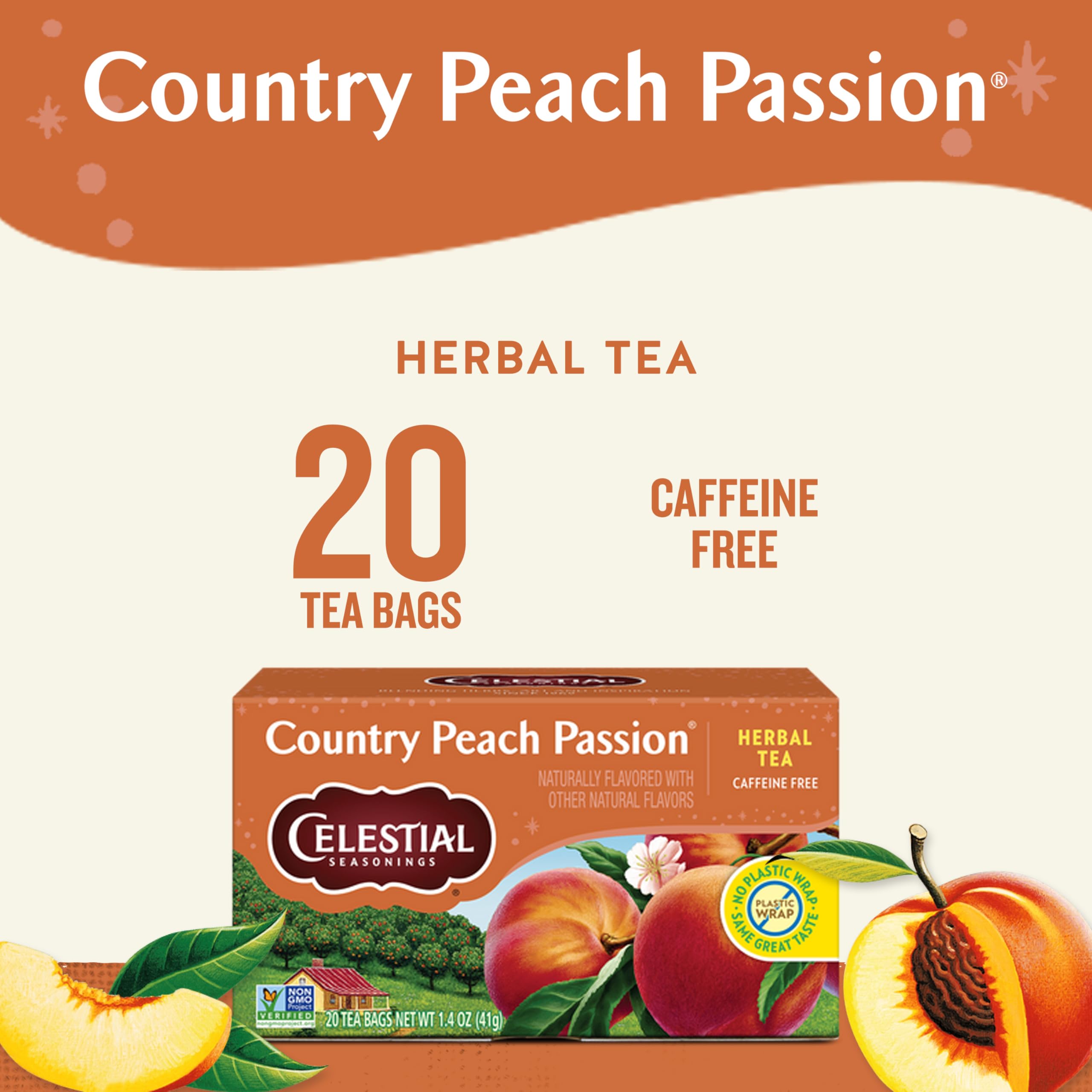 Celestial Seasonings bolsa de té sin grapas mostrando conveniencia y limpieza