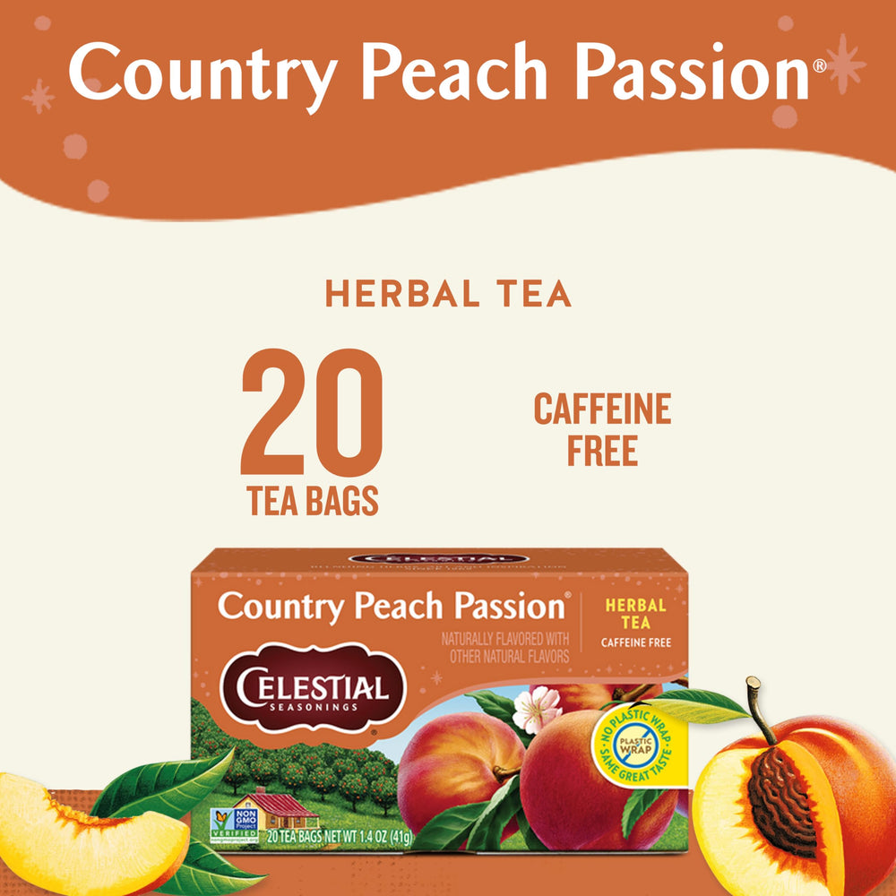 Celestial Seasonings bolsa de té sin grapas mostrando conveniencia y limpieza