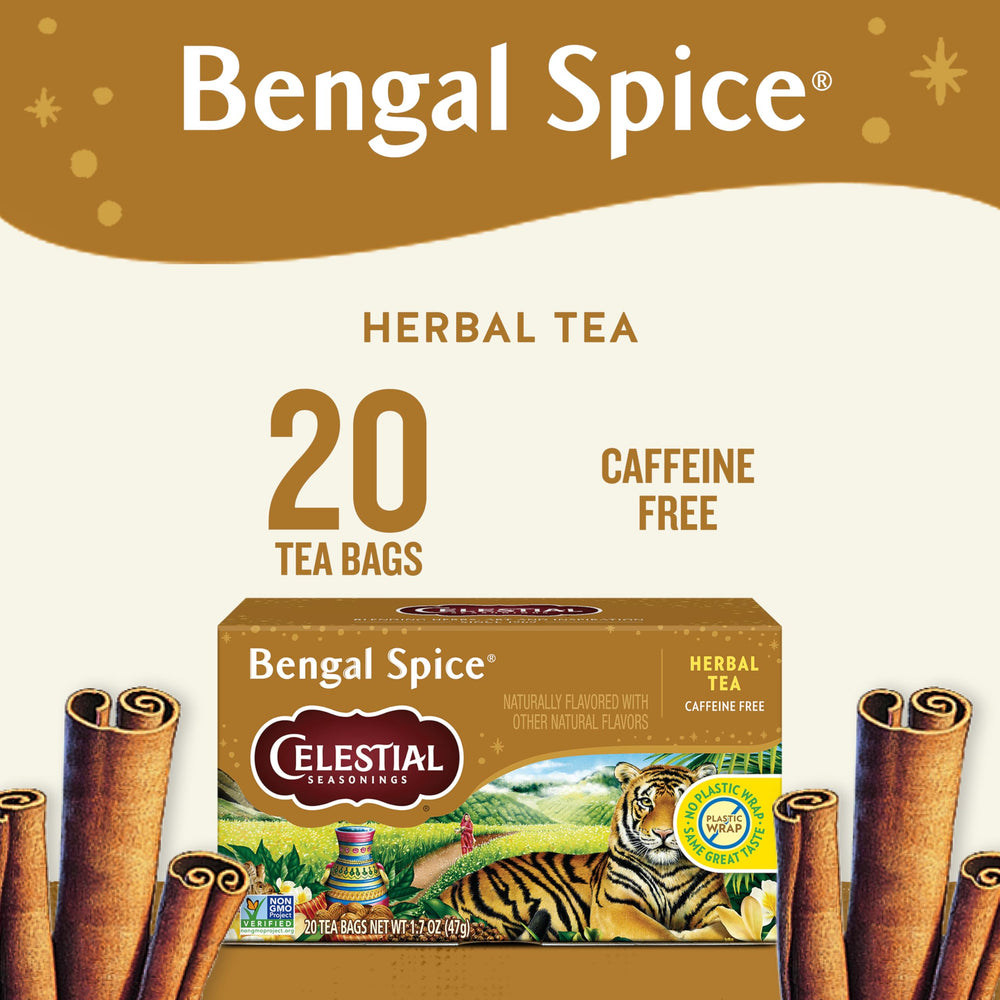 Celestial Seasonings detalle de una bolsita sin cuerda, higiene y menor desperdicio