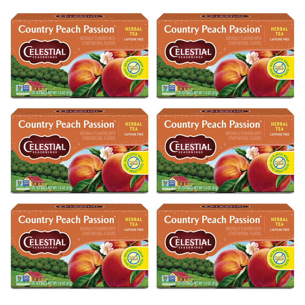 Celestial Seasonings vista frontal del empaque con beneficio de información clara