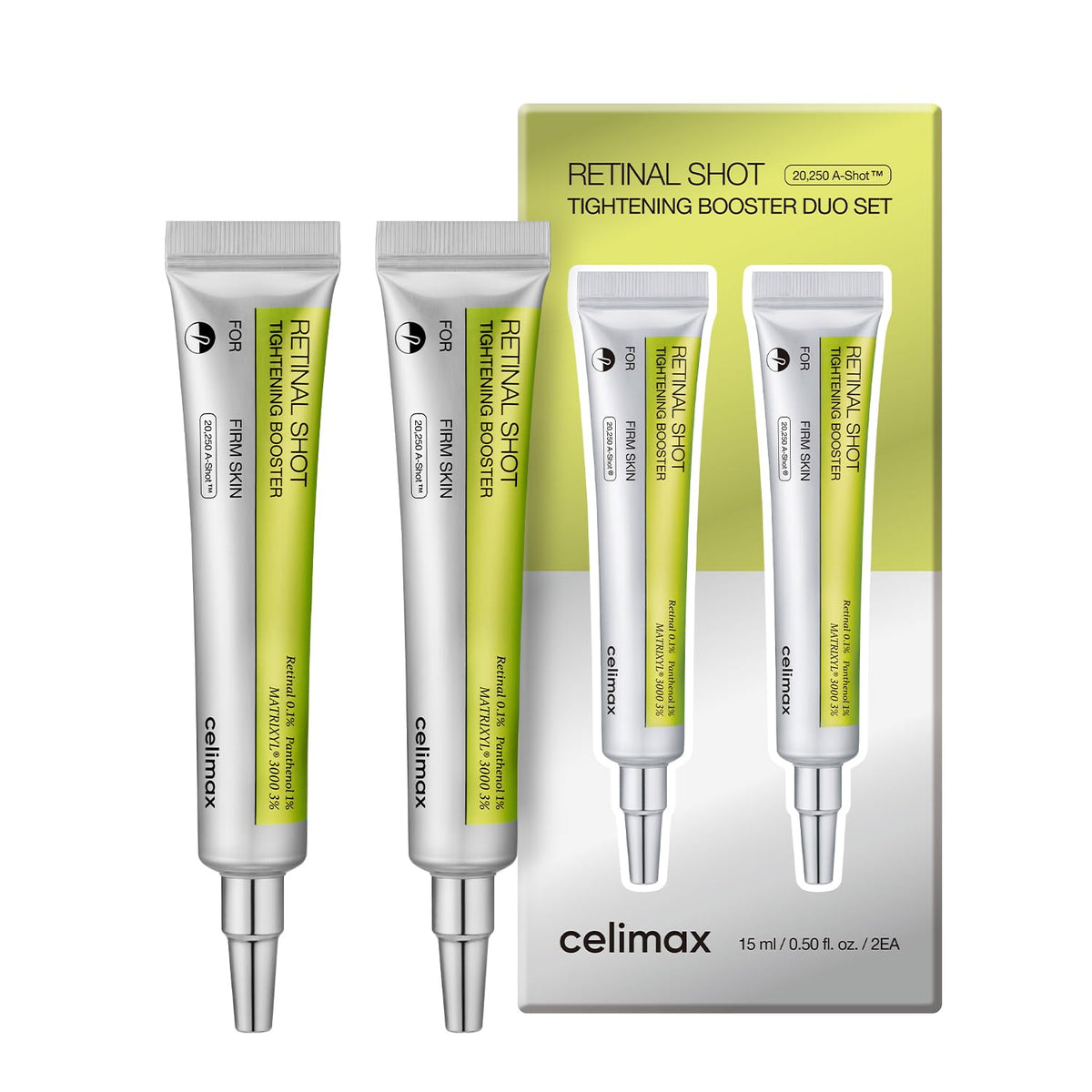 celimax empaque frontal del dúo que destaca fórmula potente y presentable