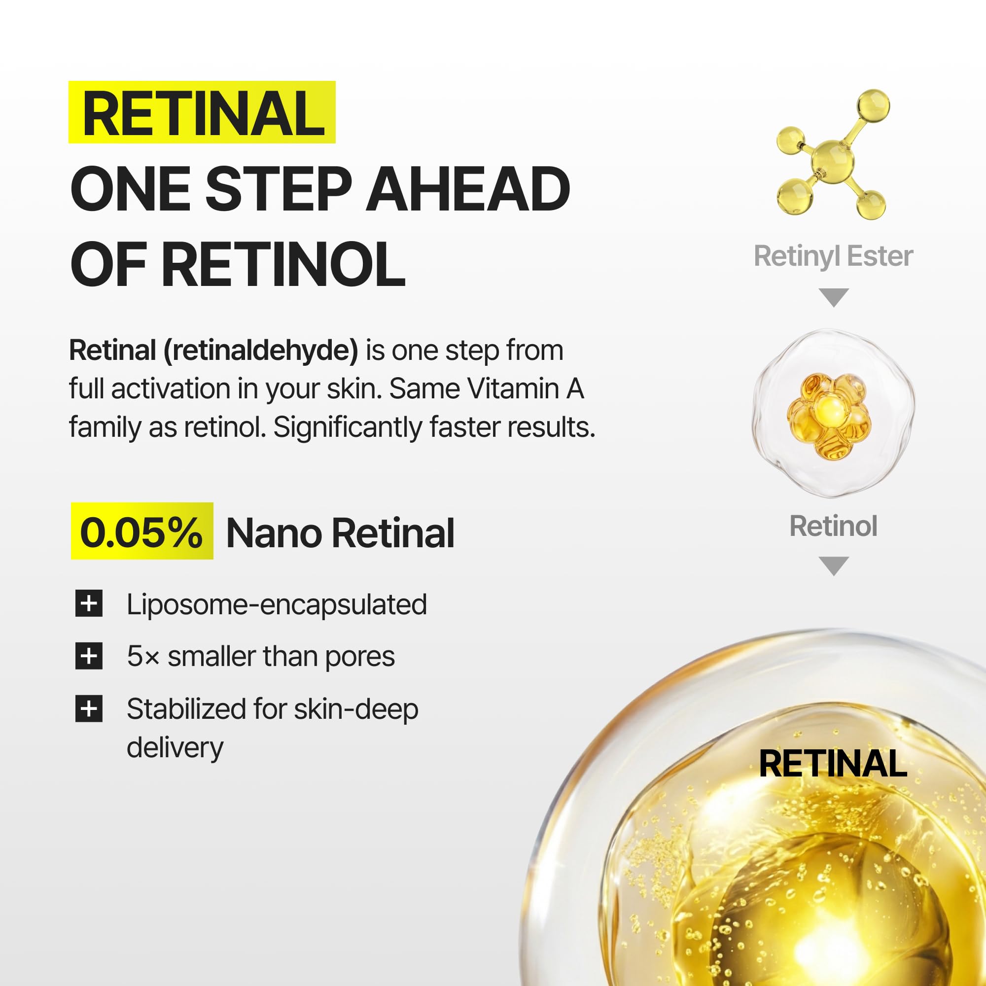 celimax textura amarilla con retinal visible, efecto renovador y firmeza