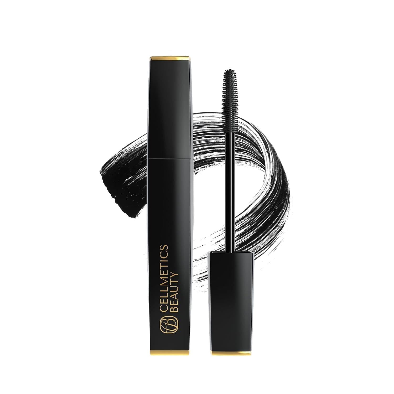 Cellmetics mascara frontal del envase mostrando el acabado profesional y seguro