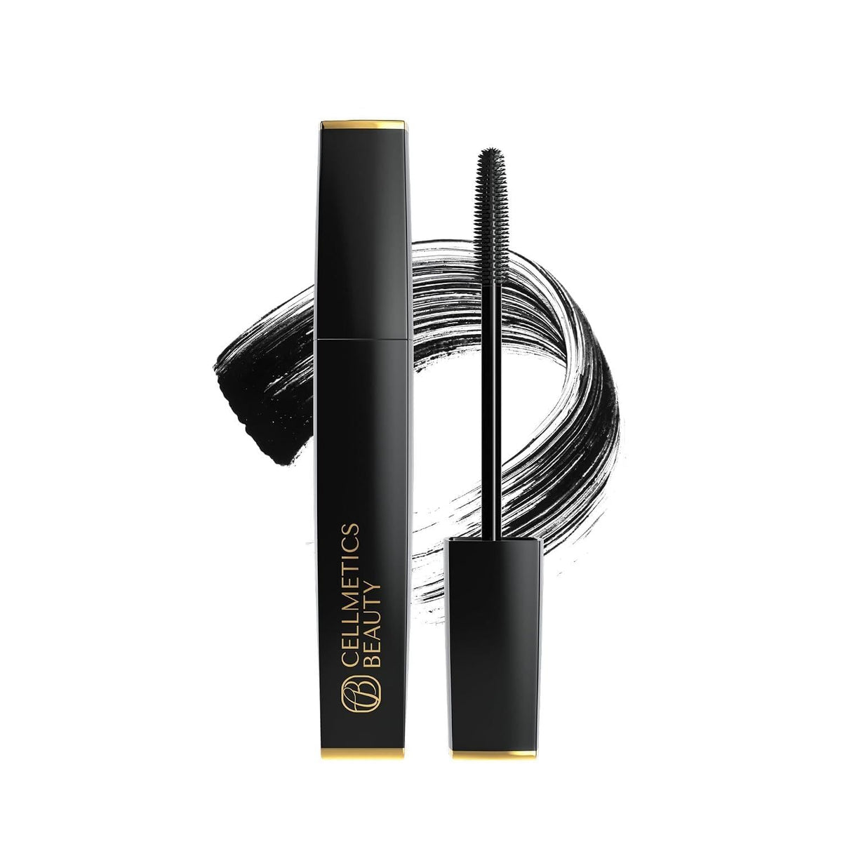 Cellmetics mascara frontal del envase mostrando el acabado profesional y seguro