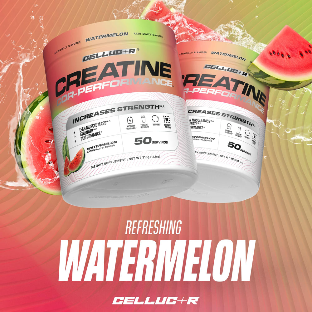 Cellucor envase junto a equipo de gimnasio sugiriendo uso pre o post entrenamiento
