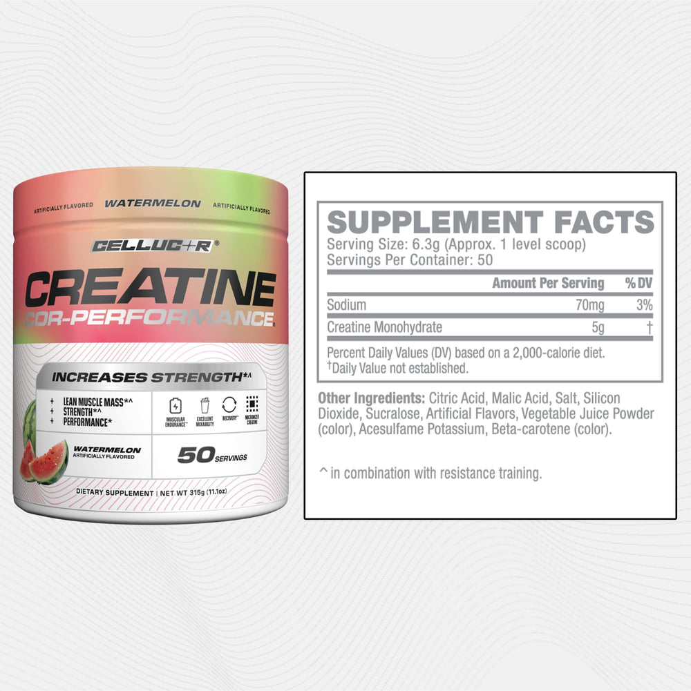 Cellucor envase abierto con cucharilla indicando 50 servicios por presentación