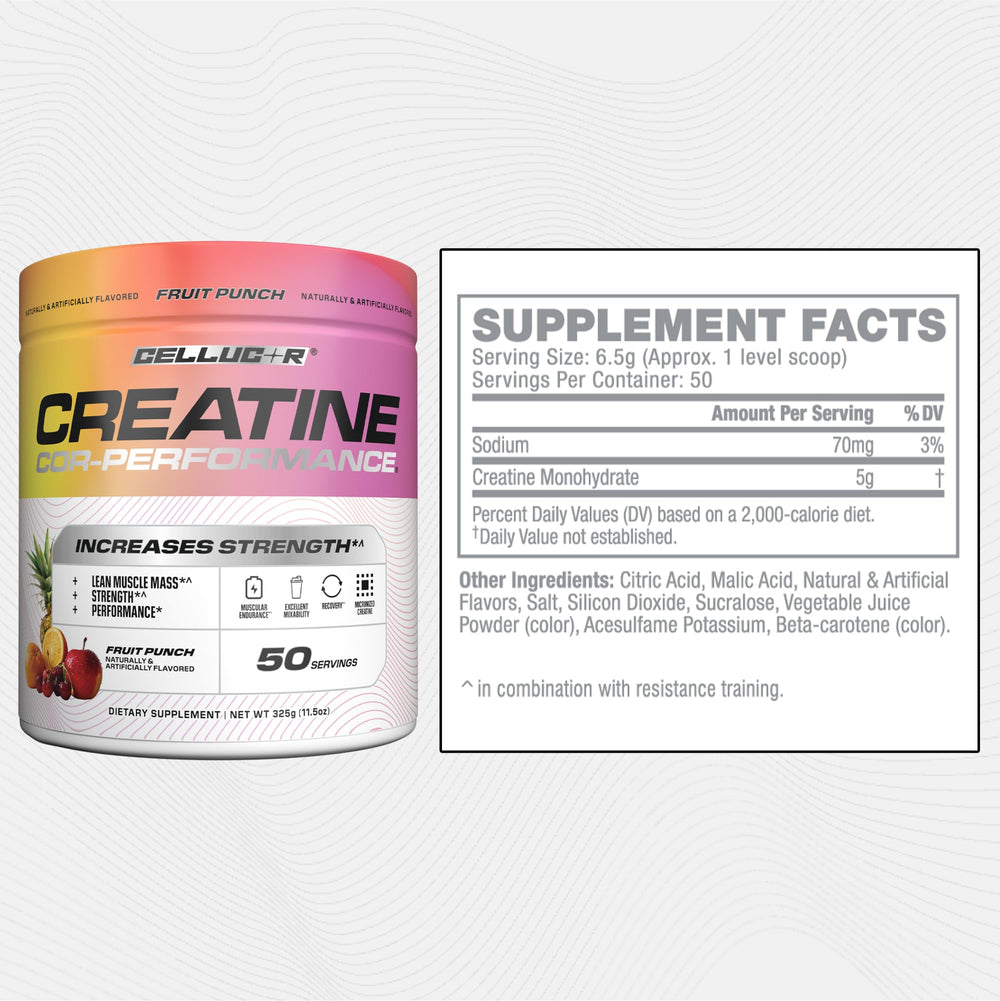 Cellucor creatine selección de sabores para consumo agradable
