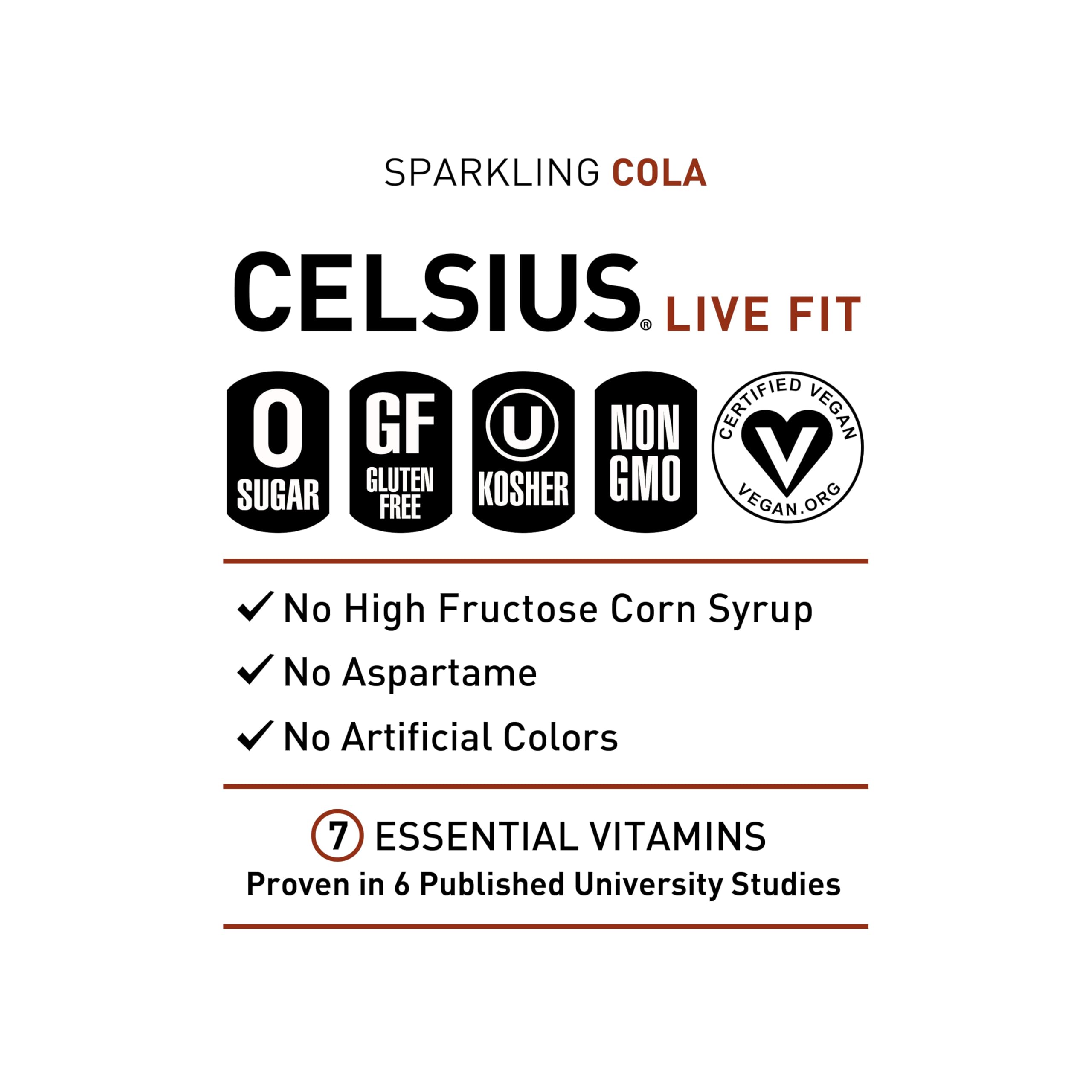 CELSIUS etiqueta zoom en ingredientes MetaPlus y vitaminas