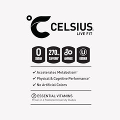 CELSIUS lata en mano para comparar tamaño y portabilidad