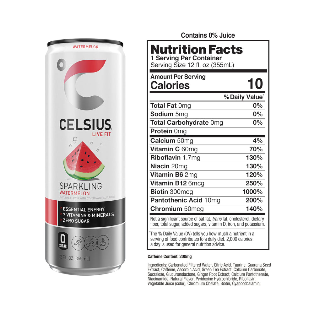 CELSIUS lata en mano demostrando tamaño slim y fácil transporte