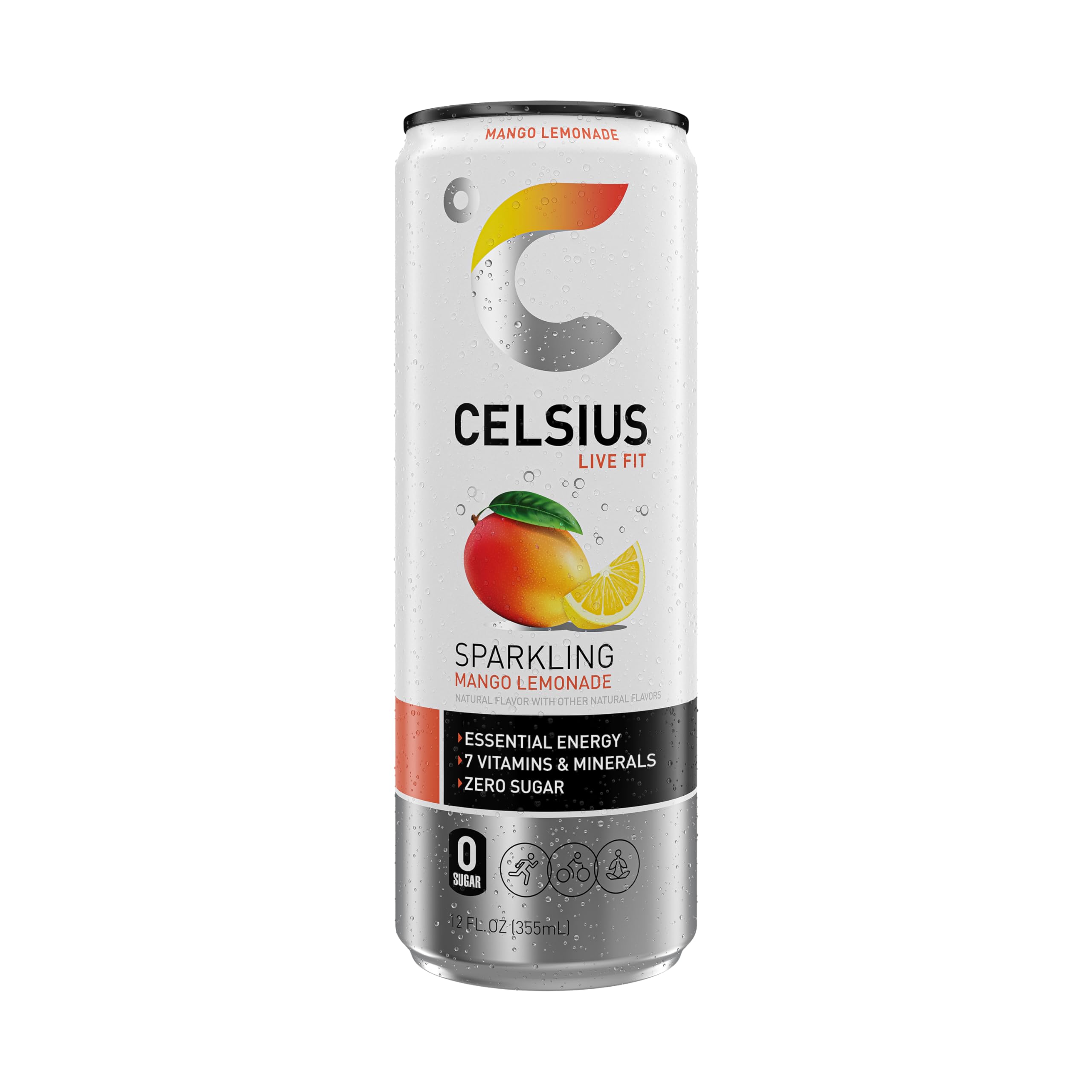 CELSIUS bebida junto a equipo de gimnasio para impulso pre-entreno