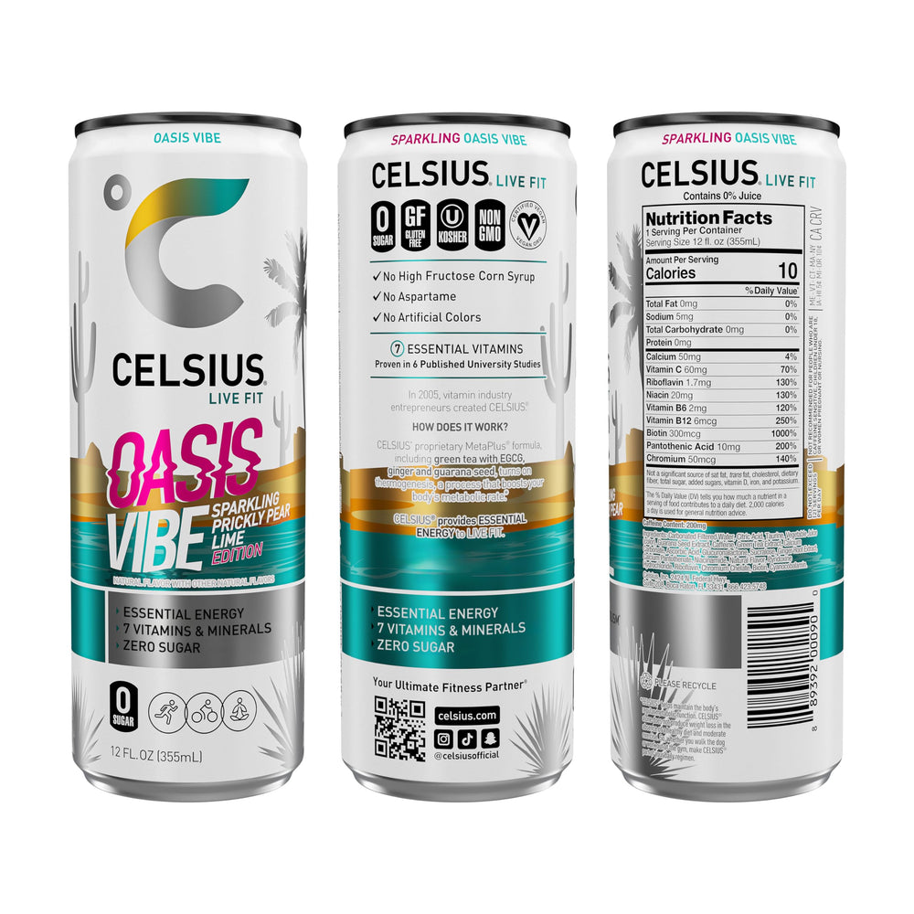 CELSIUS detalle de textura de lata, resalta calidad y atractivo