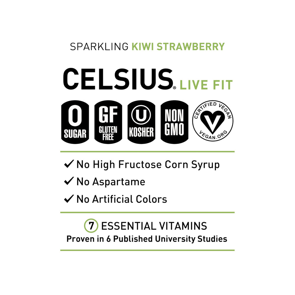 CELSIUS paquete de 12 latas para conveniencia y almacenamiento