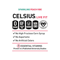 CELSIUS etiqueta con lista de ingredientes y vitaminas para mayor transparencia
