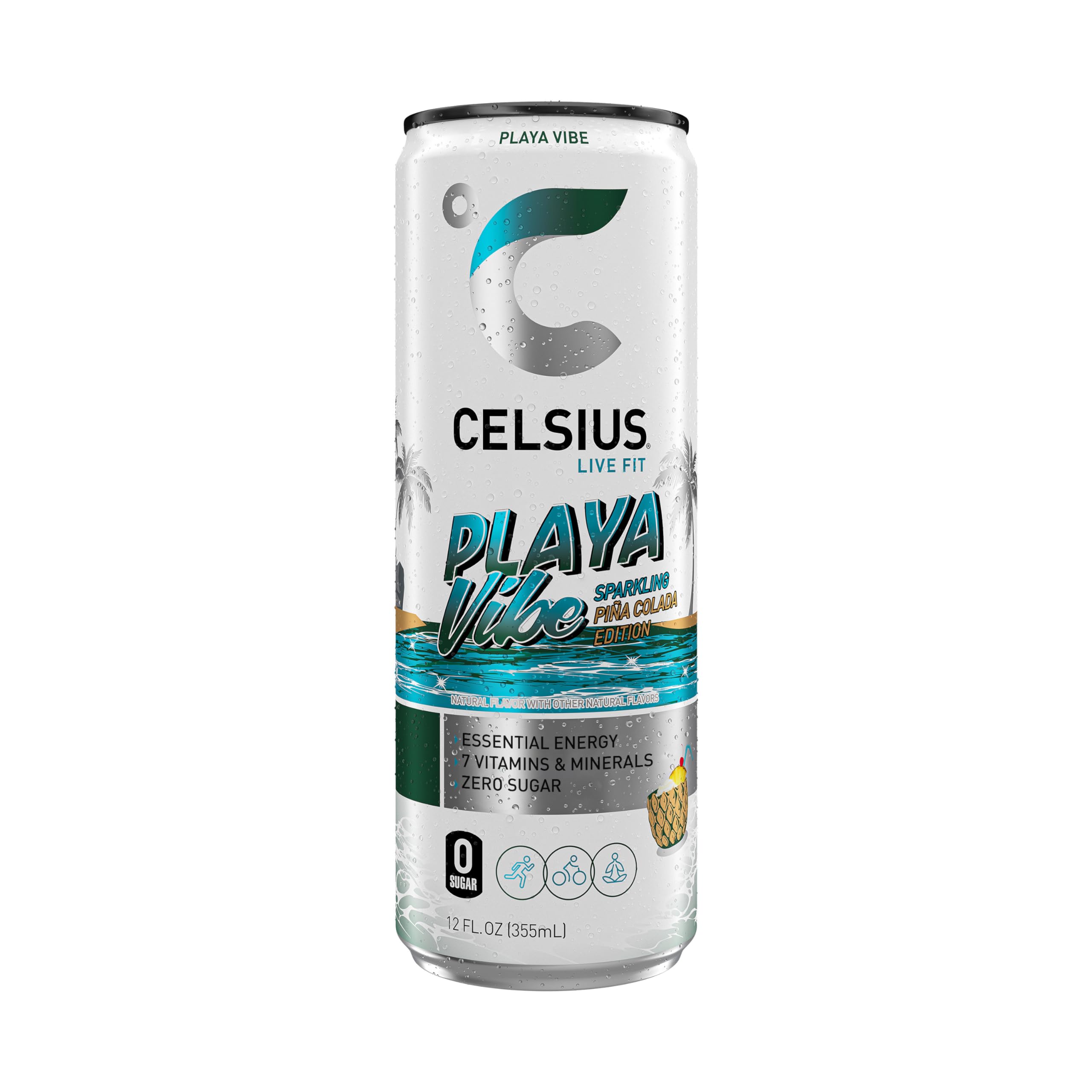 CELSIUS lata junto a persona en gimnasio como preentreno