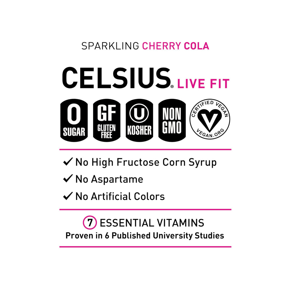 CELSIUS lata junto a regla para comparar tamaño y porción