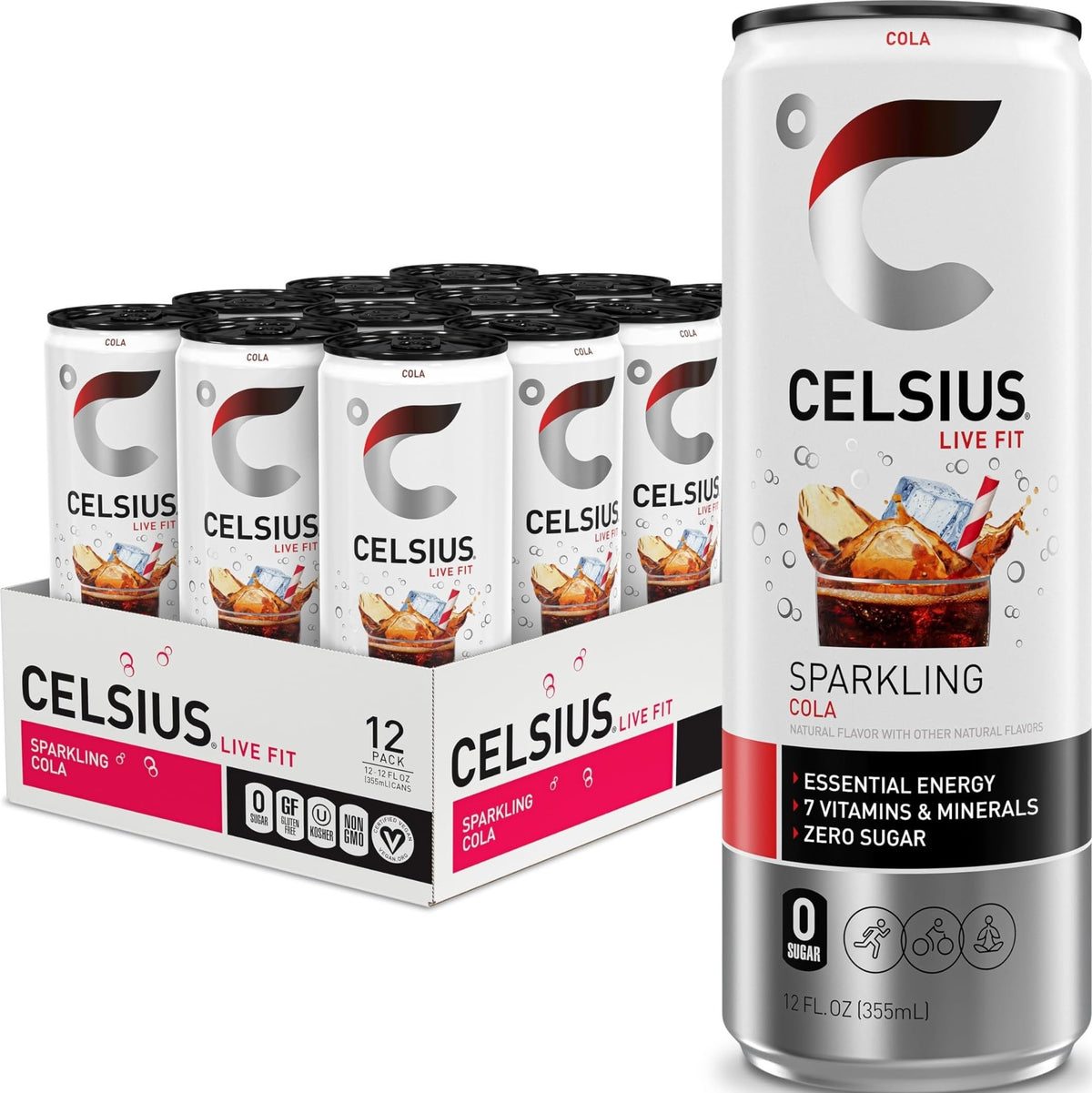 CELSIUS lata frente mostrando diseño y energía funcional