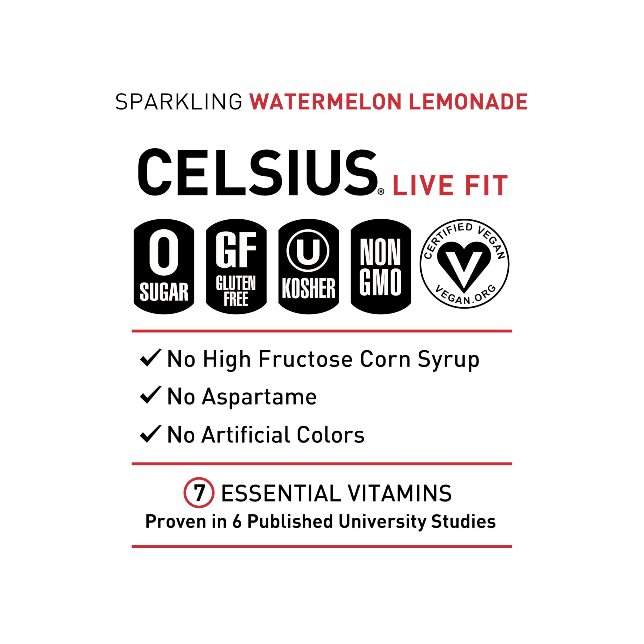 CELSIUS lata junto a regla para comparar tamaño y conveniencia