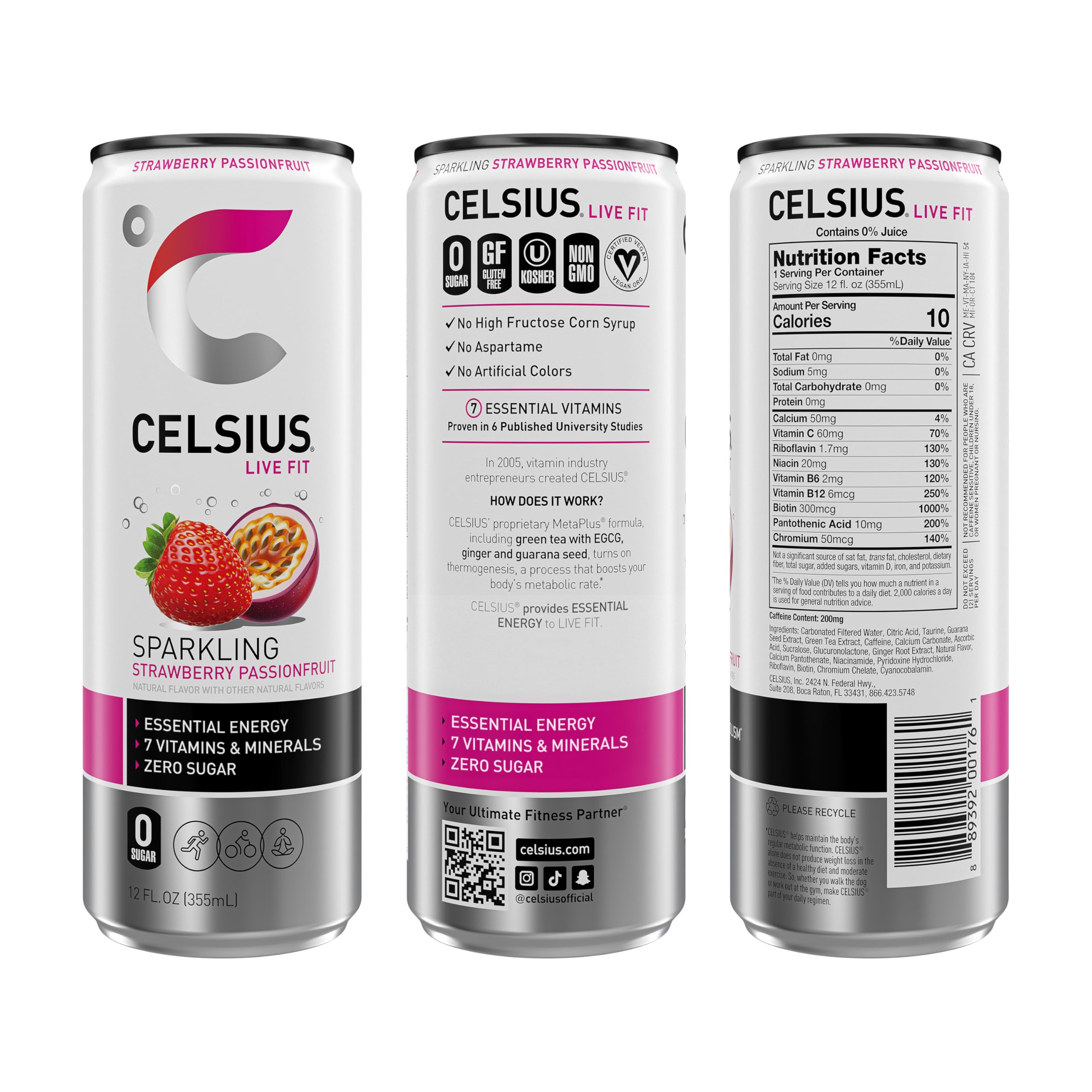 Gotas y espuma en superficie de CELSIUS que resaltan la carbonatación refrescante