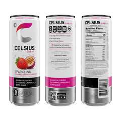 Gotas y espuma en superficie de CELSIUS que resaltan la carbonatación refrescante