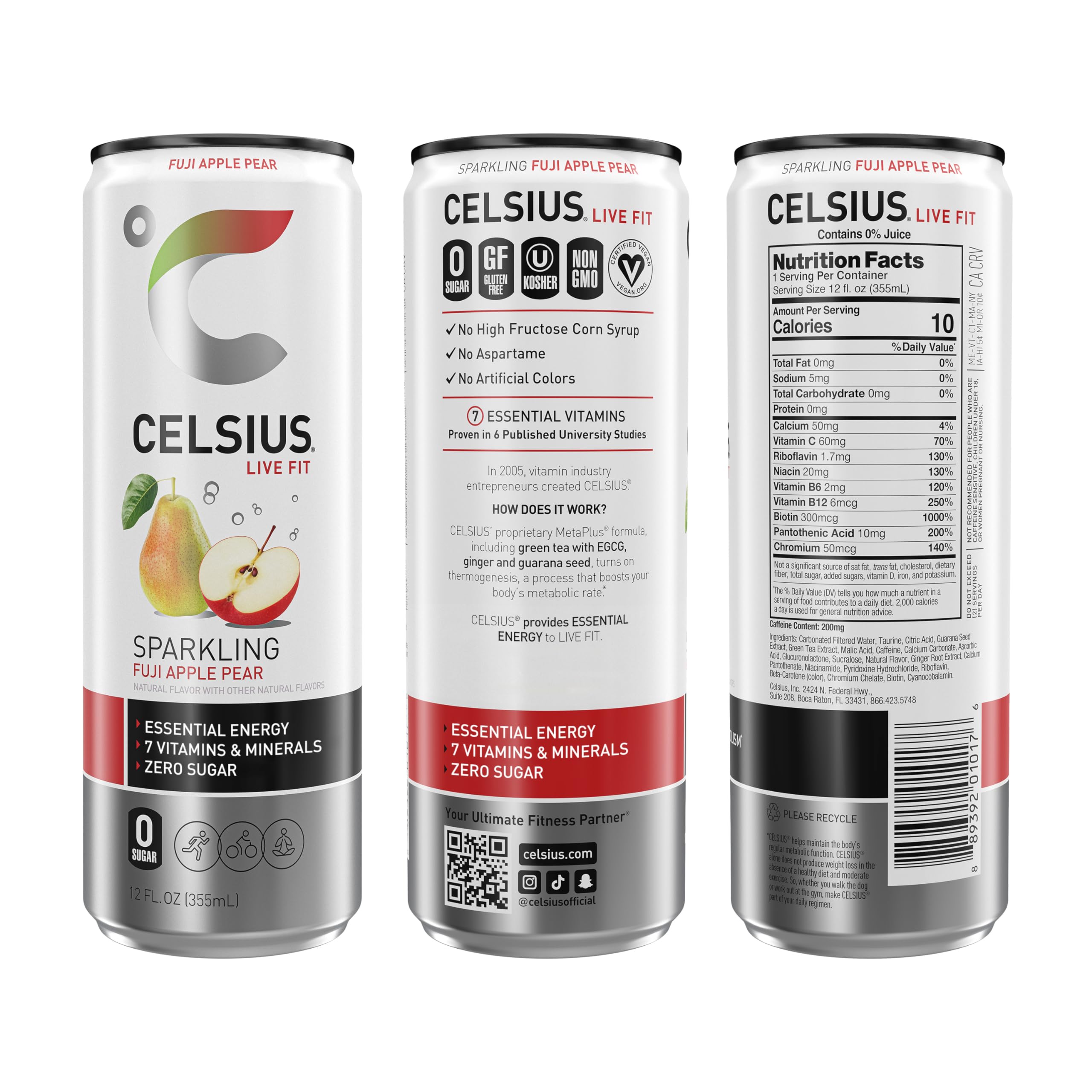 CELSIUS primer plano de la carbonatación que sugiere frescura