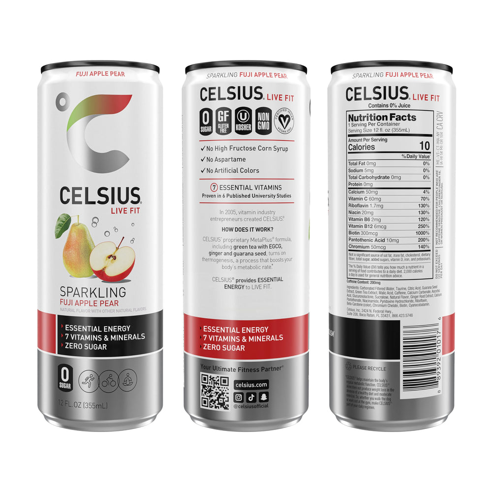 CELSIUS primer plano de la carbonatación que sugiere frescura