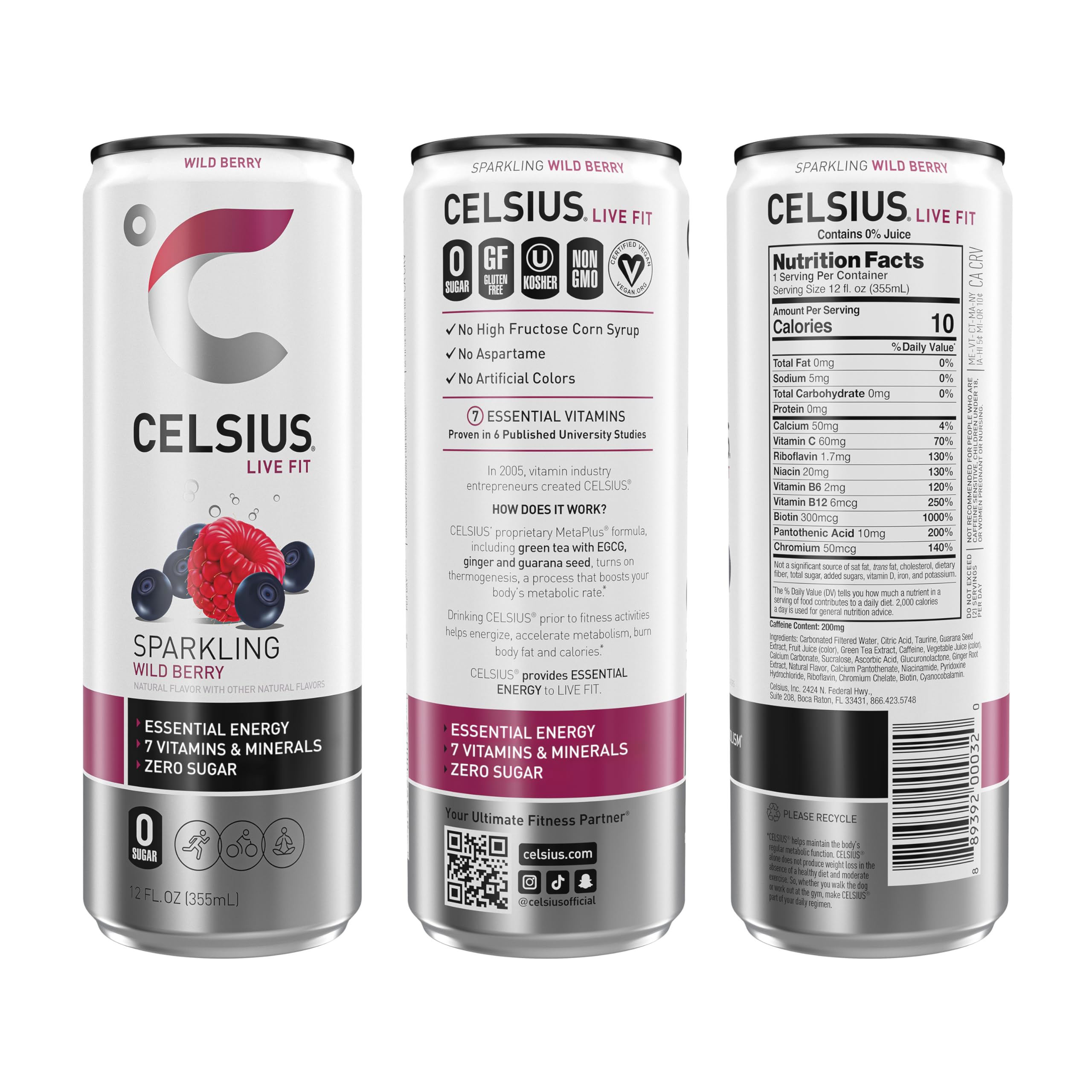 CELSIUS primer plano de textura y diseño de lata, transmite calidad premium