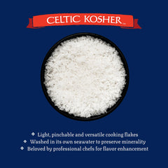 Celtic Sea Salt escamas en mano para control de porción y toque