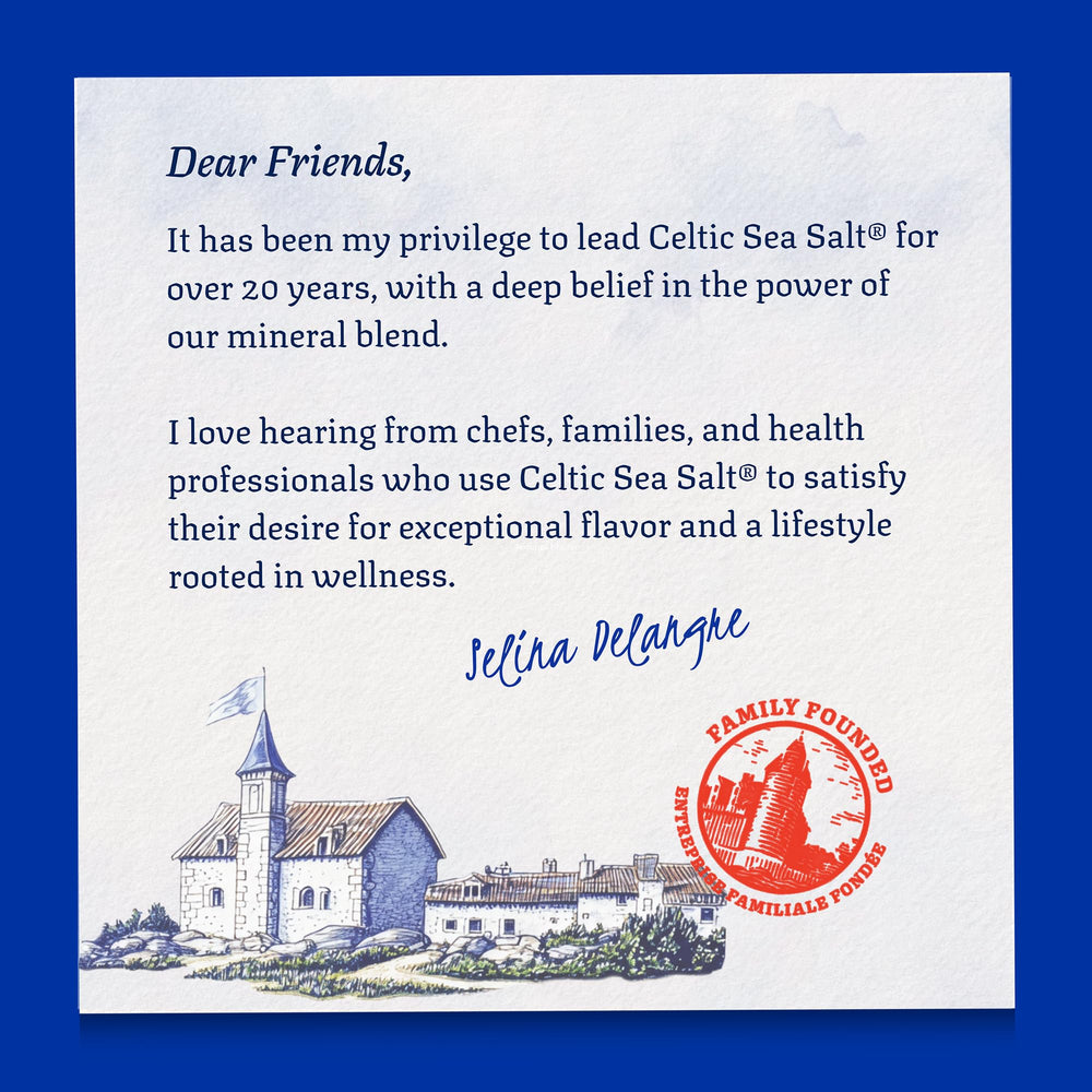 Celtic Sea Salt etiqueta con información y pureza certificada