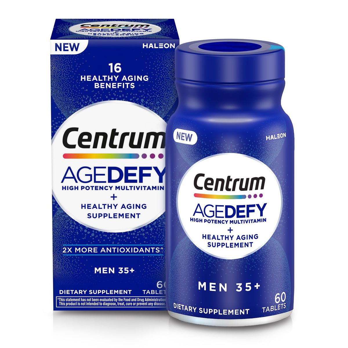 Centrum Age Defy frente del empaque mostrando el diseño y beneficios