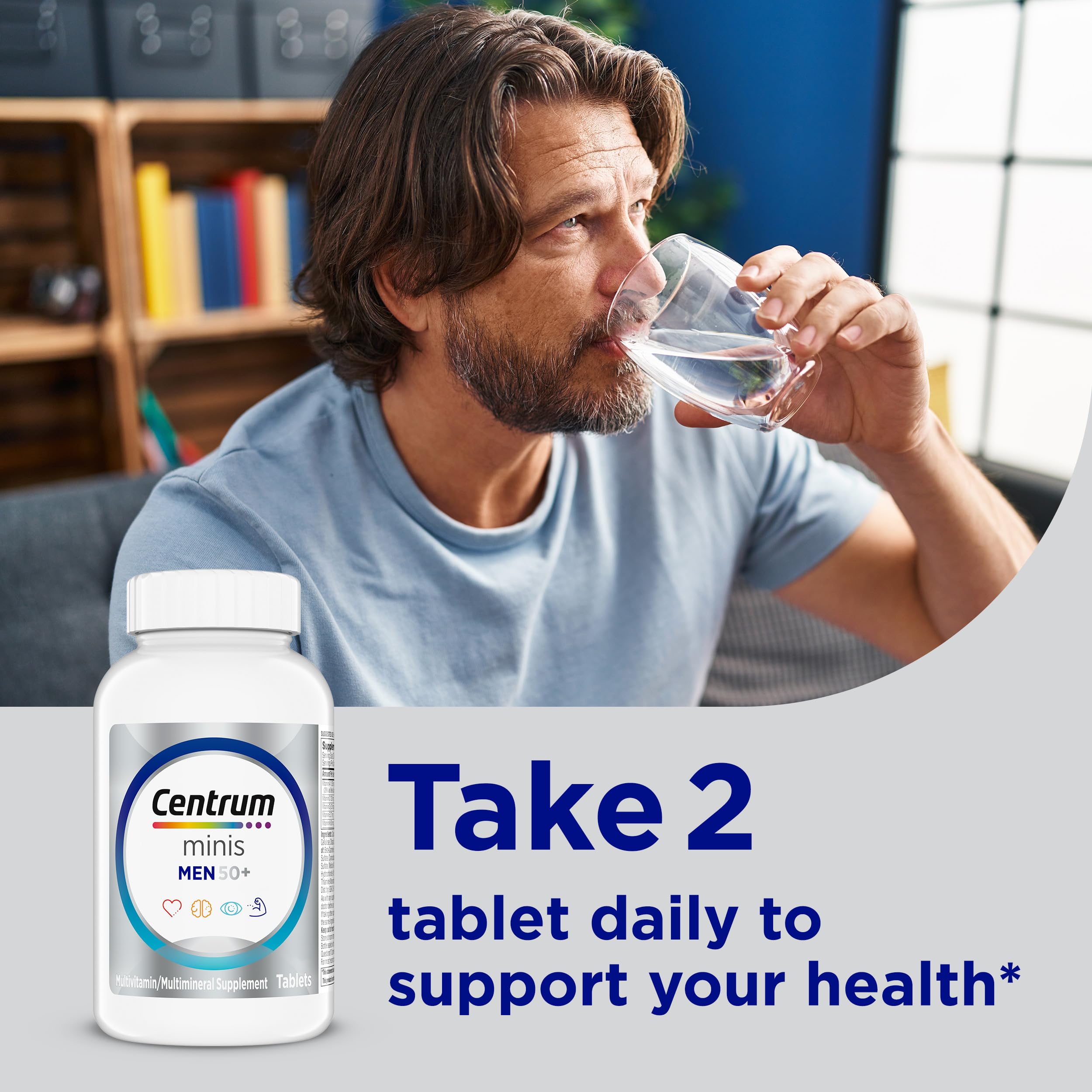 Centrum ingredientes clave como vitamina D, B y zinc visibles en etiqueta