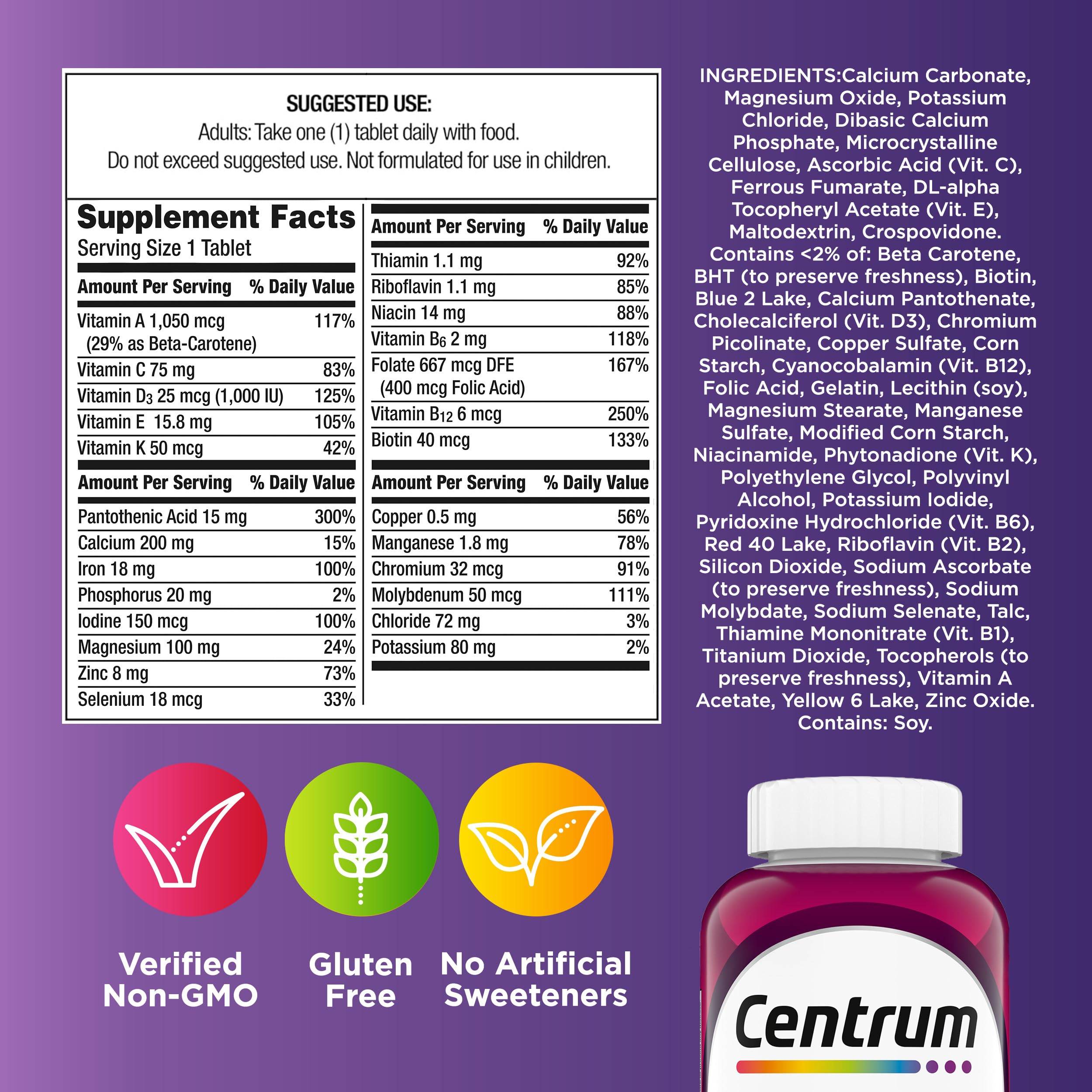 Centrum mujer activa estilo de vida que ilustra soporte nutricional