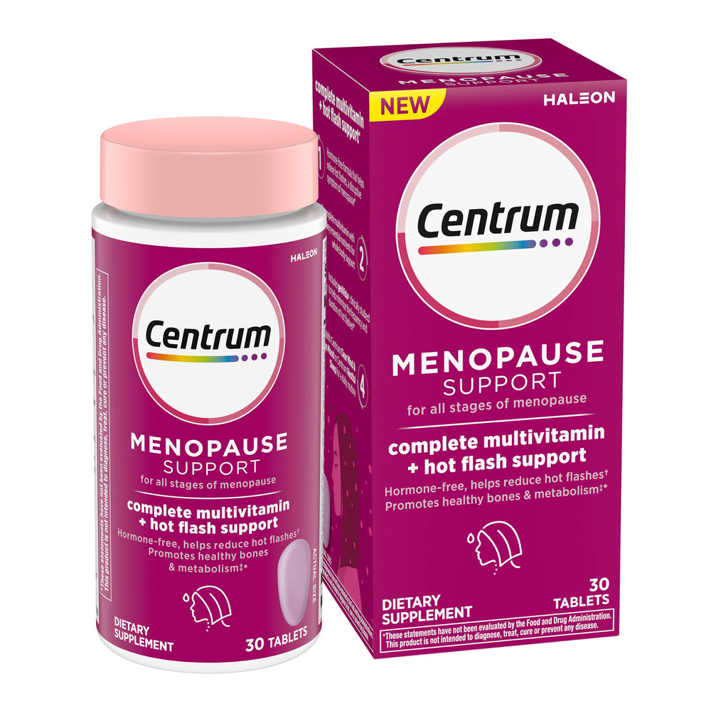 Centrum frasco frontal mostrando la etiqueta y beneficios visibles