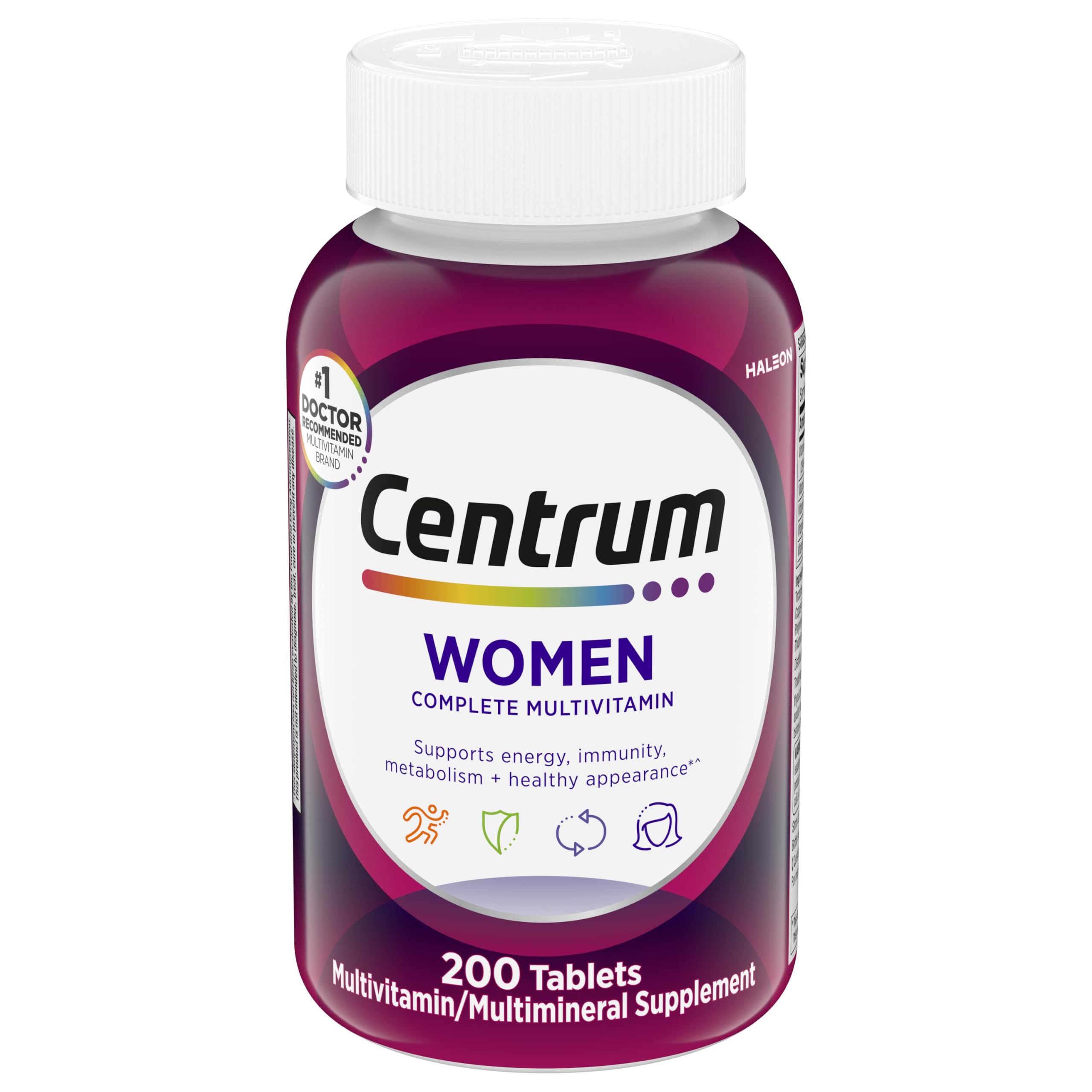 Centrum envase frontal 200 tabletas que facilita dosis diaria