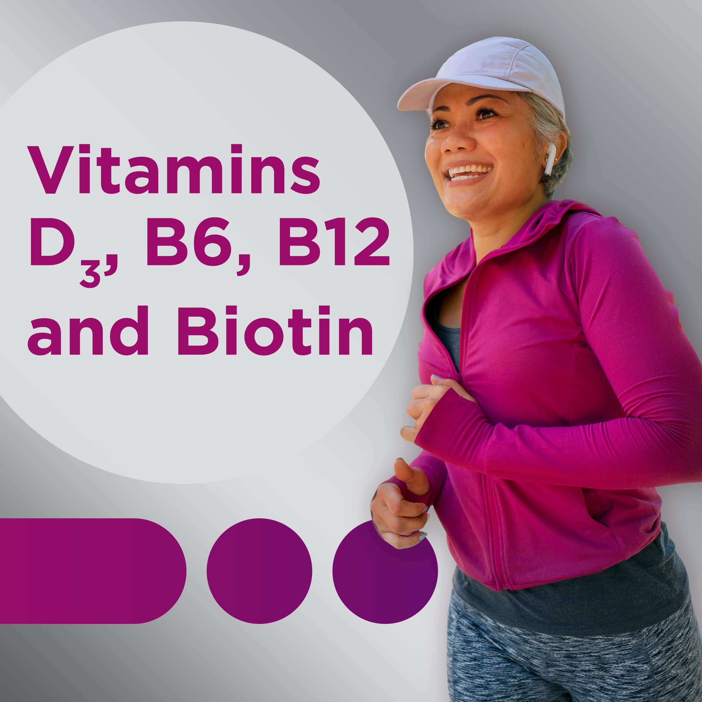 Centrum etiqueta destacando vitaminas D3 B12 B6 beneficios para salud general