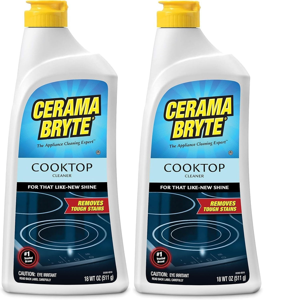 Cerama Bryte botella frontal mostrando etiqueta y beneficio limpieza profunda